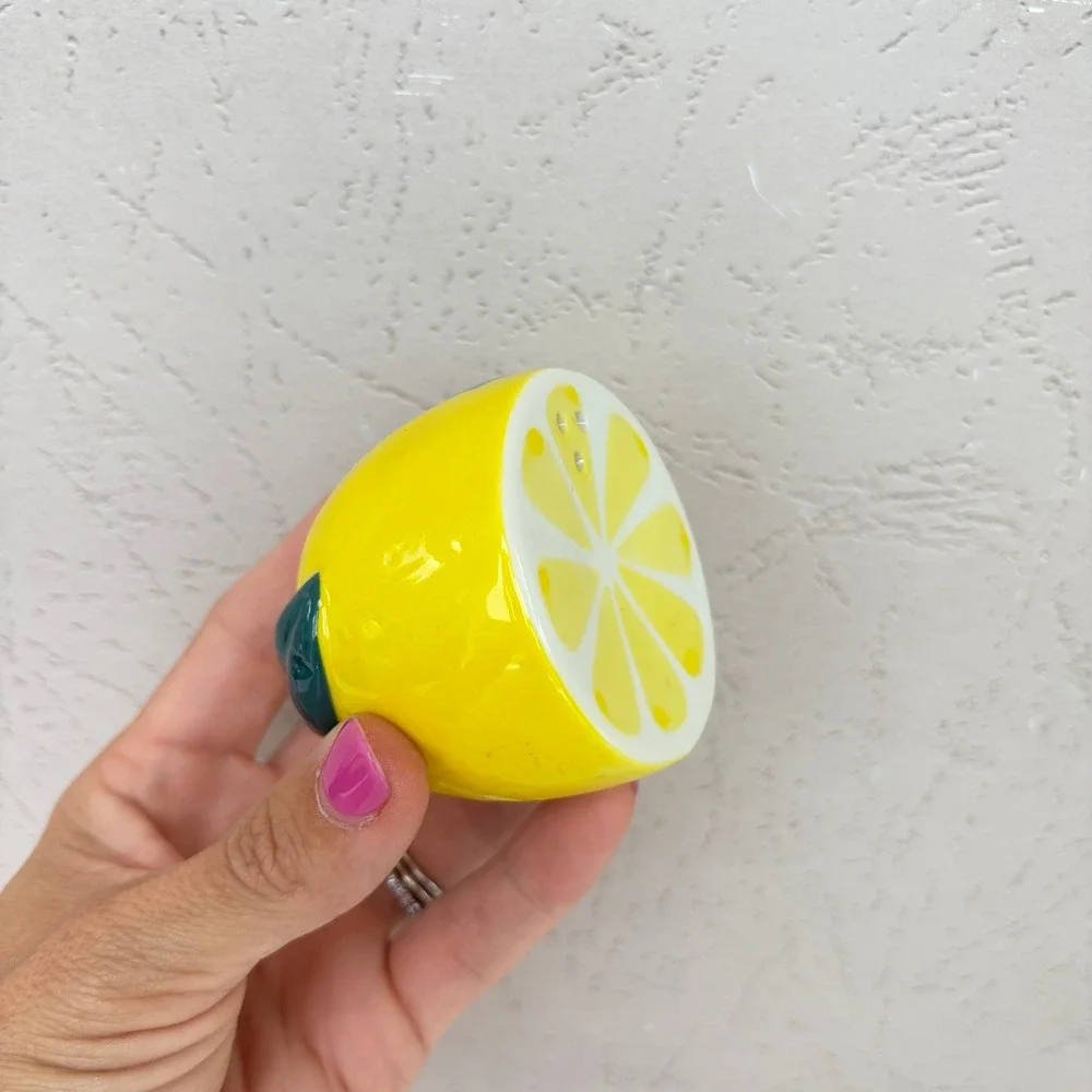 DOIY Design Acid Lemon Ceramic Salt and Pepper Shakers Set